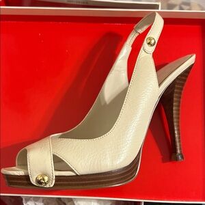 Nine West Cream Slingback Heels